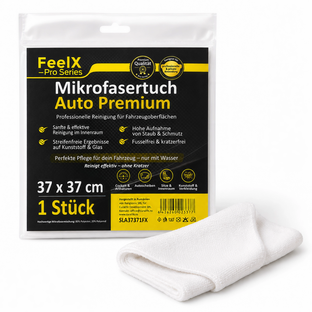 Lavetă microfibră FeelX Auto – 37x37 cm