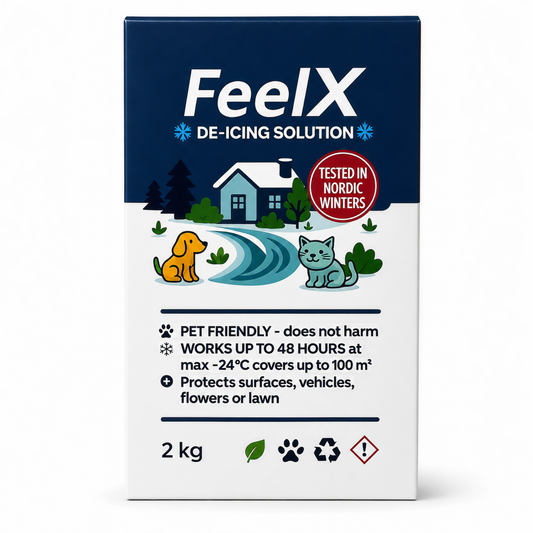 Cutie FeelX granule de dezgheț 2 kg, vedere frontală a ambalajului