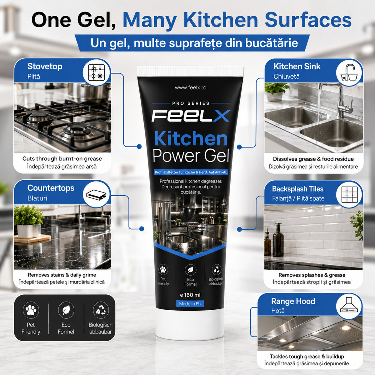 Gel FeelX Bucătărie – tub 150 ml