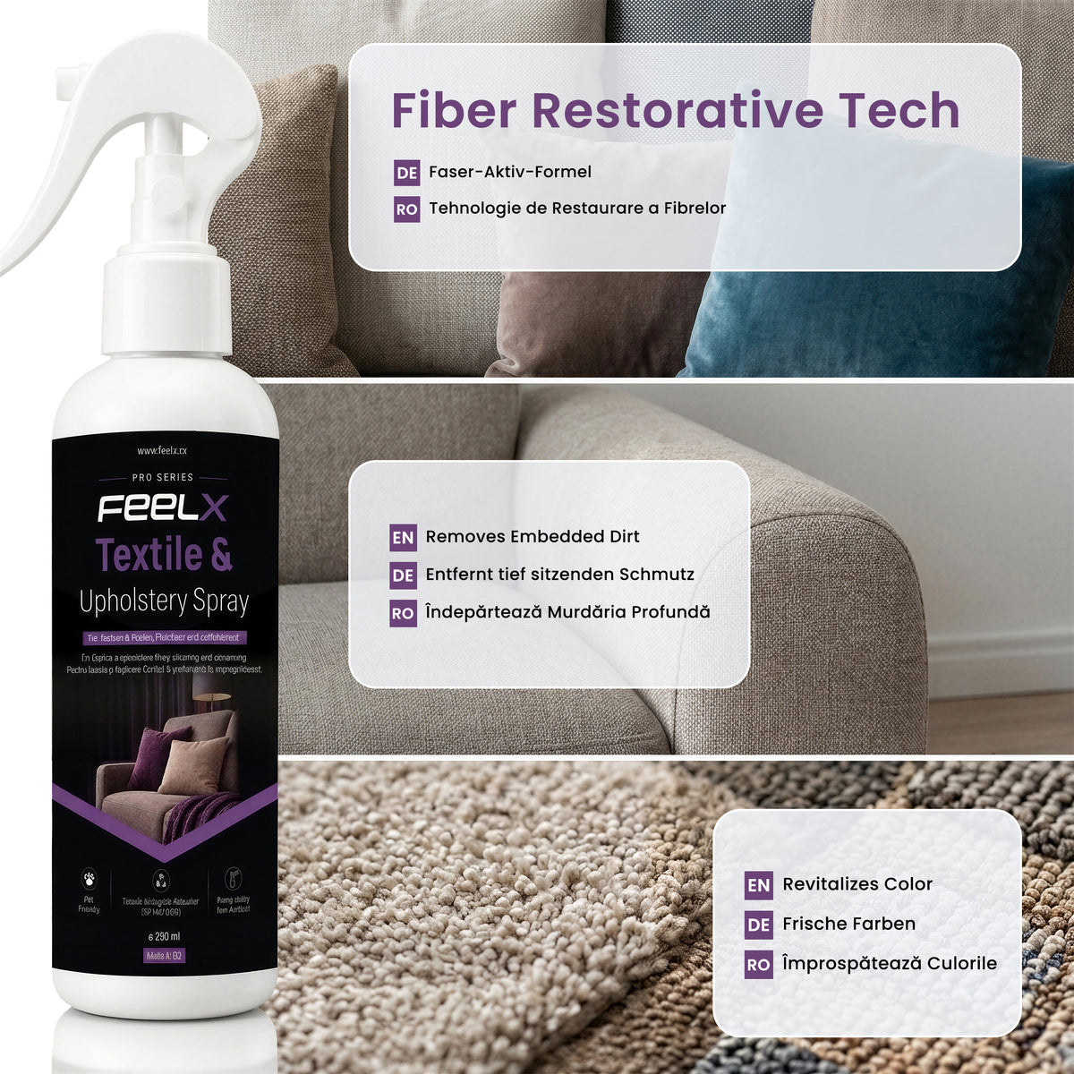 Spray FeelX Textile & Tapițerie – 250 ml