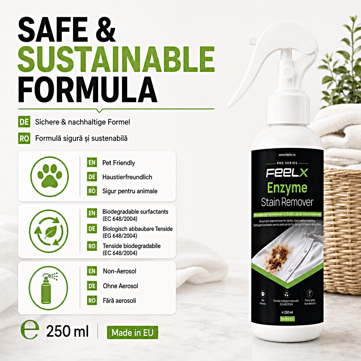 Spray FeelX Îndepărtare Pete – 250 ml