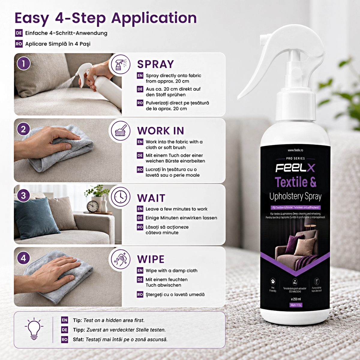 Spray FeelX Textile & Tapițerie – 250 ml