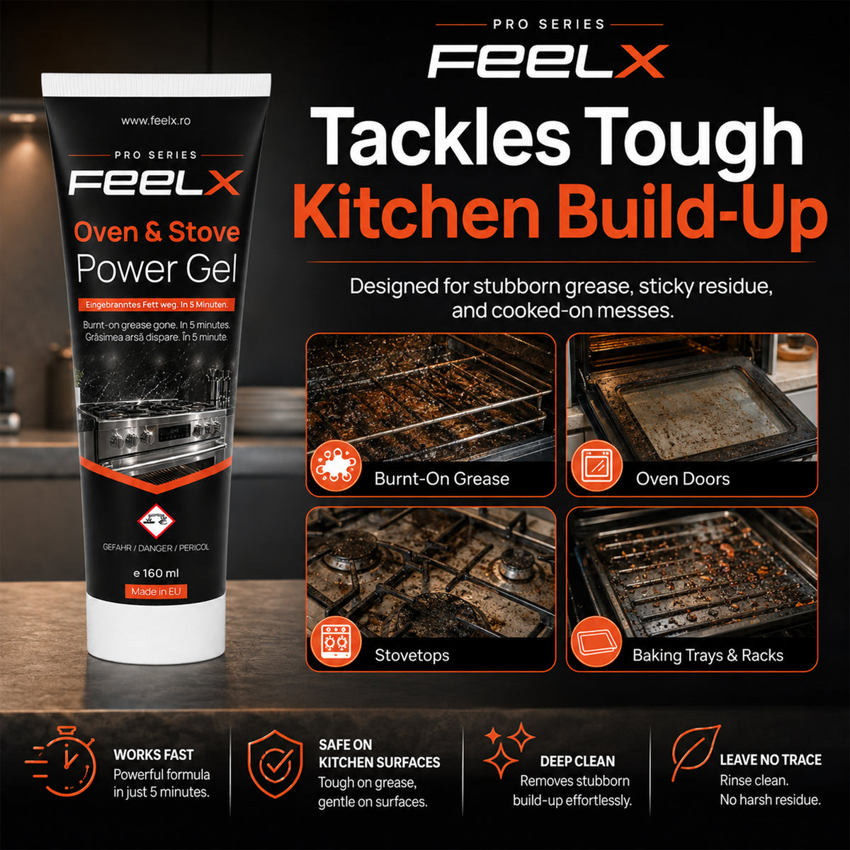 Gel FeelX Cuptor & Aragaz – tub 150 ml
