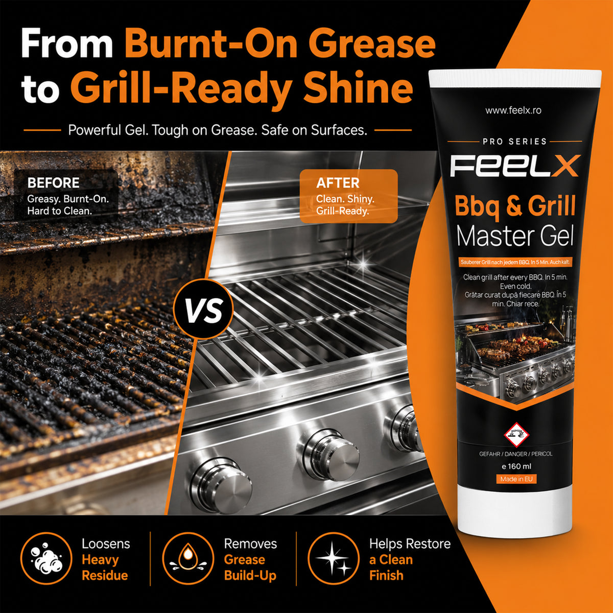 Gel FeelX Grătar & BBQ – tub 150 ml