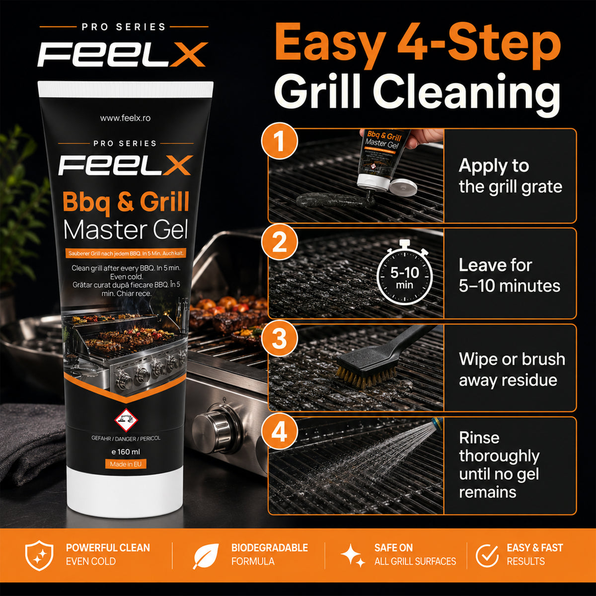 Gel FeelX Grătar & BBQ – tub 150 ml