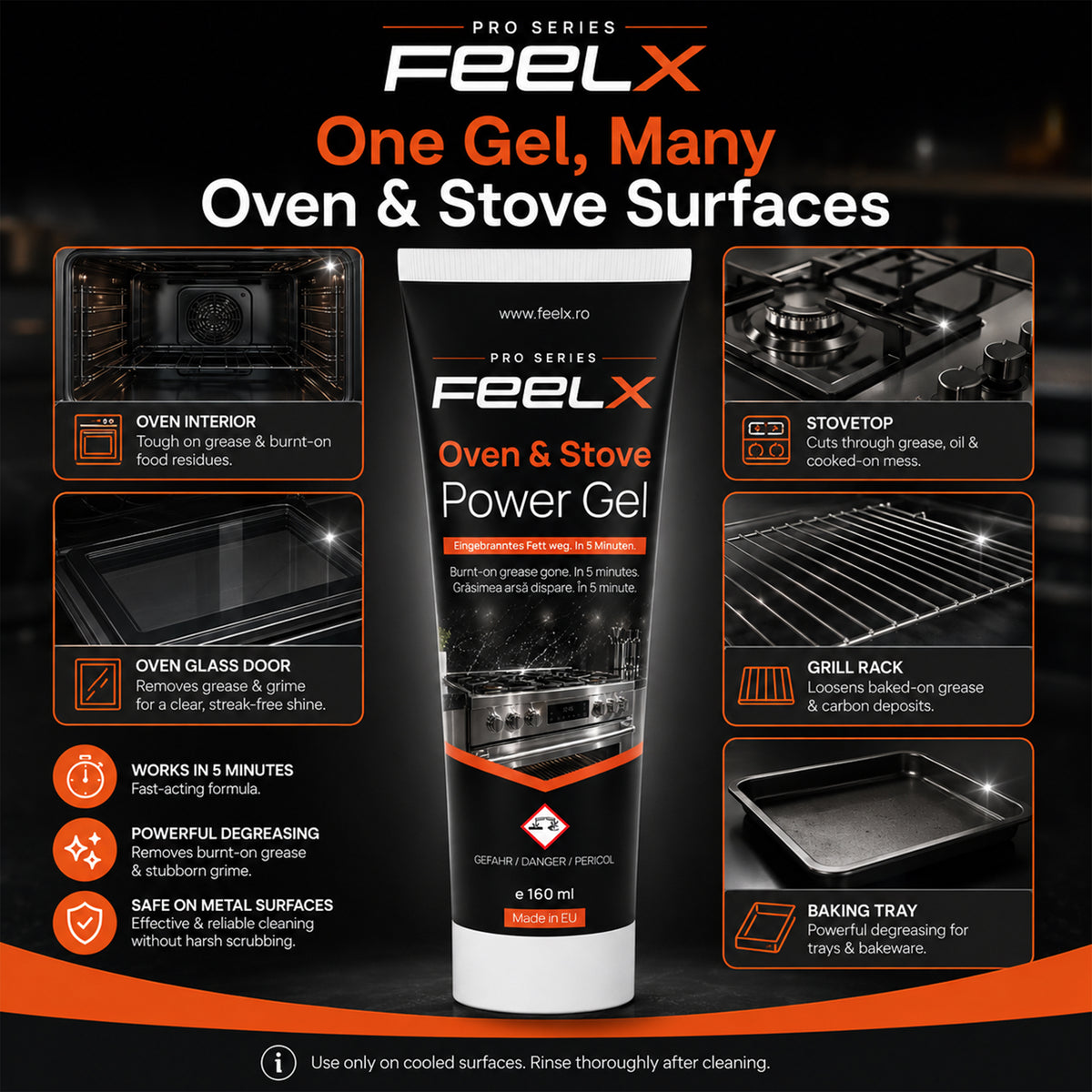 Gel FeelX Cuptor & Aragaz – tub 150 ml