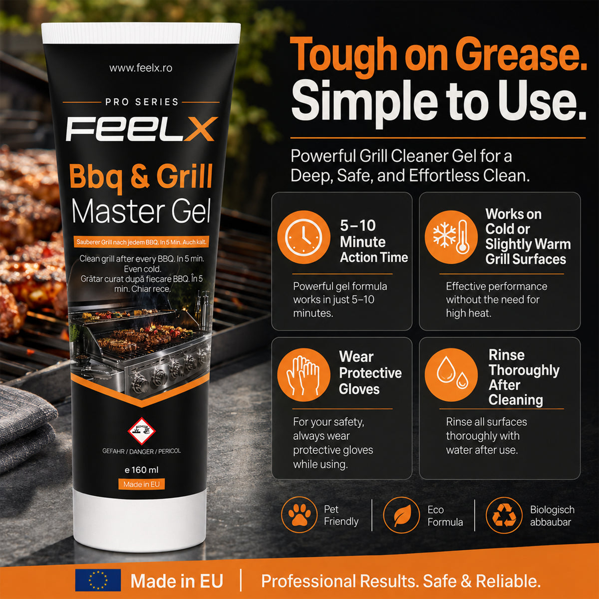 Gel FeelX Grătar & BBQ – tub 150 ml