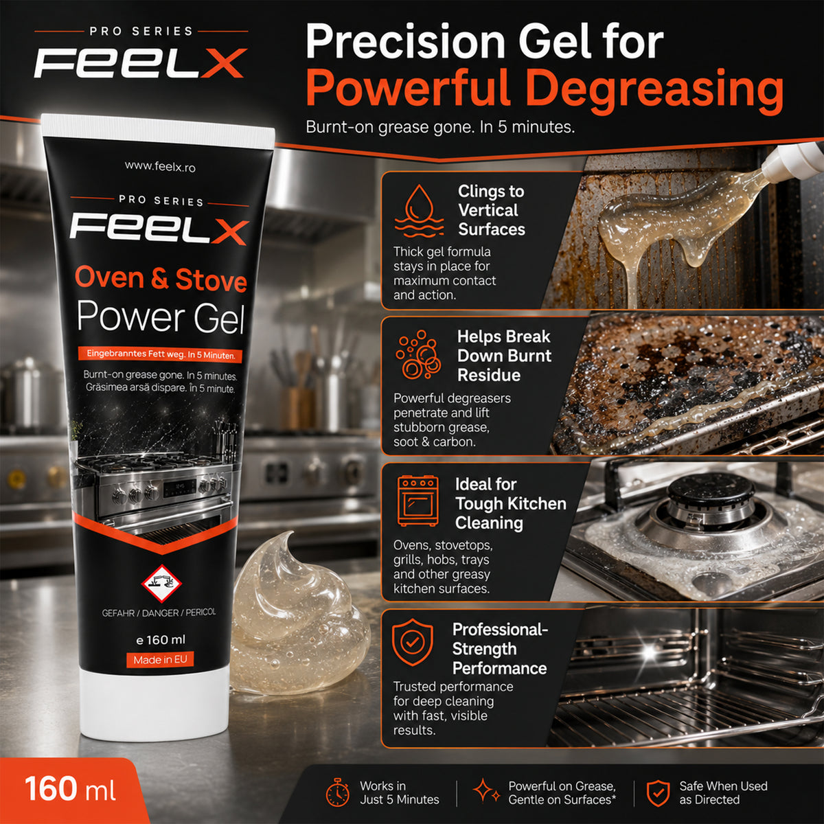 Gel FeelX Cuptor & Aragaz – tub 150 ml