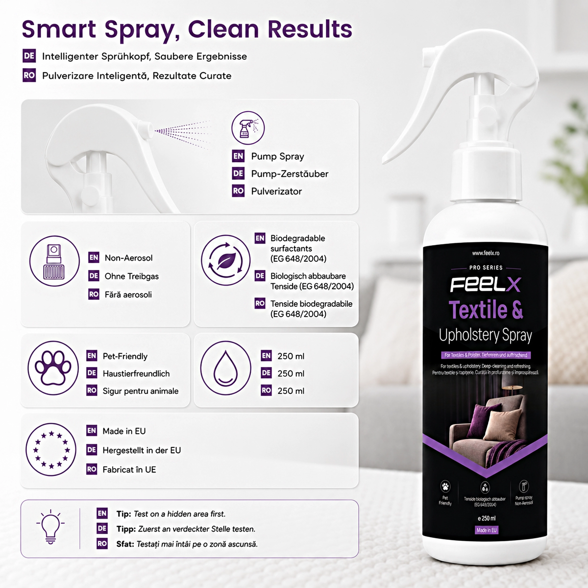 Spray FeelX Textile & Tapițerie – 250 ml